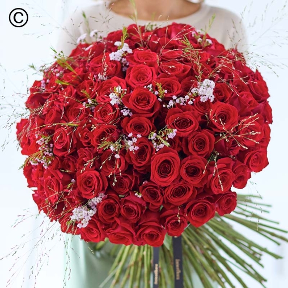 Valentines Day Luxury 100 Red Roses