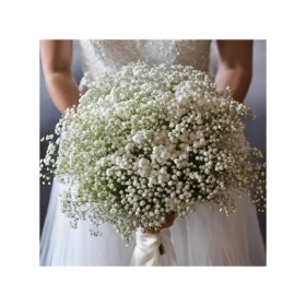 white gypsophilia wedding bouquet